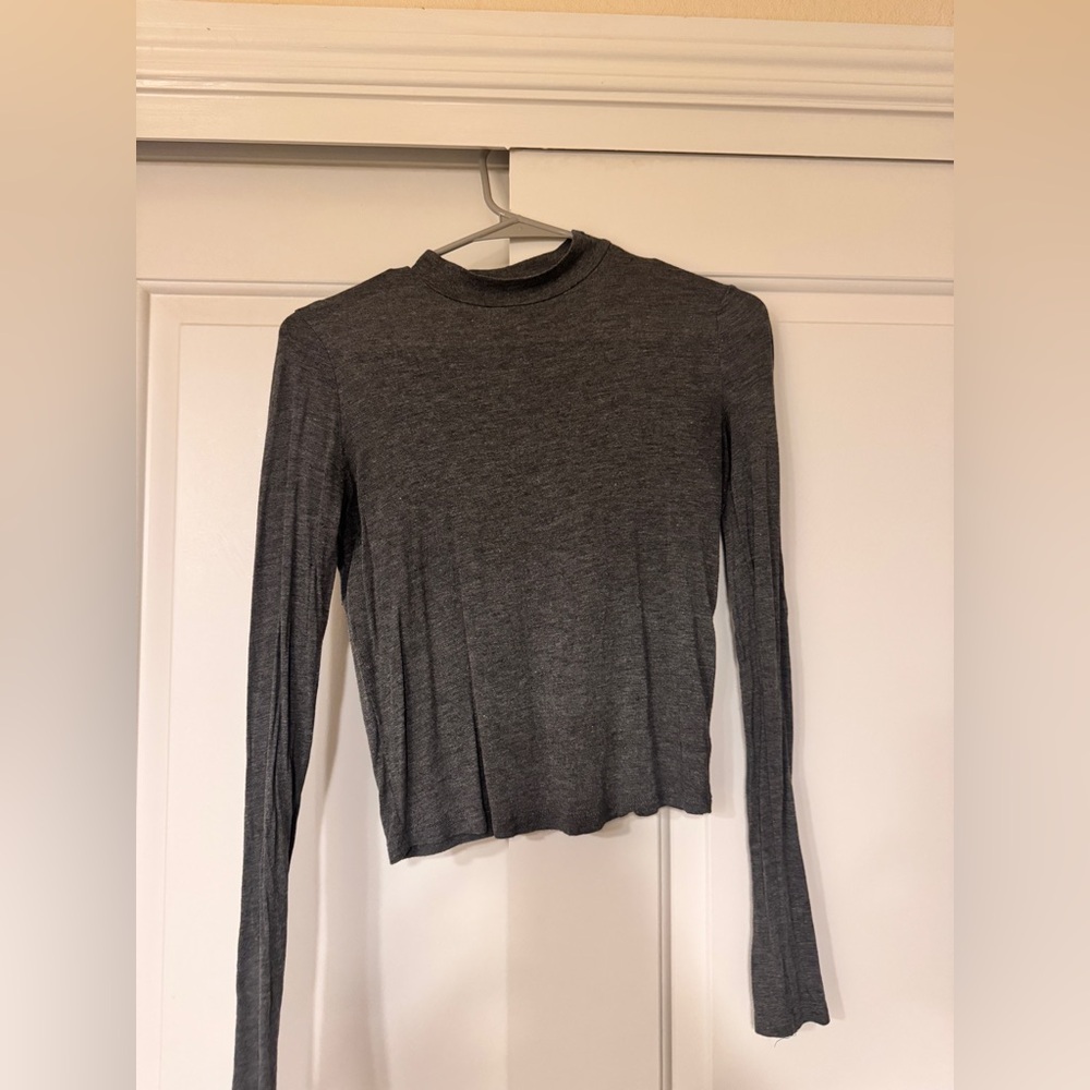 Zara trafaluc grey mock neck long sleeve
